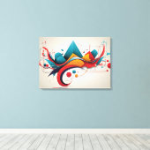 地磁気デザイン キャンバスプリント (インサイチュ (ウッドフロア))