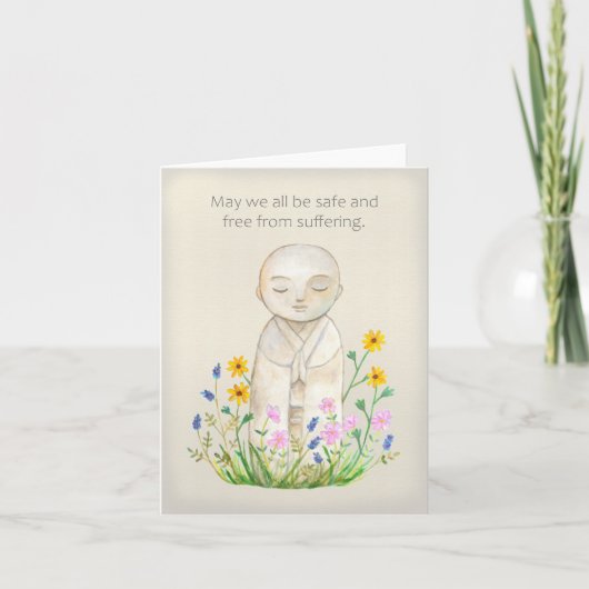 地蔵仏慈悲心悔やみや弔慰元気 カード (正面)