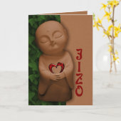 地蔵保持ハートCC0797悔やみや弔慰 カード (黄色い花)