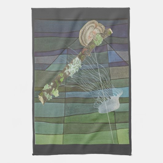 地衣くらげ- キッチンタオル (縦)