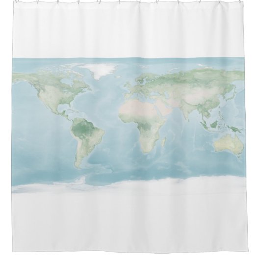 地表の探検家地図 シャワーカーテン (正面)