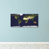 地表面、浅瀬、および陰影の地形図 キャンバスプリント (インサイチュ (ウッドフロア))