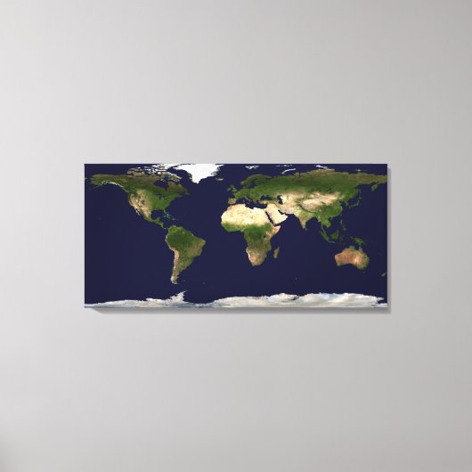 地表面、浅瀬、および陰影の地形図 キャンバスプリント (正面)