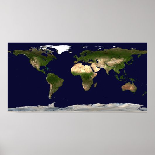 地表面、浅瀬、および陰影の地形図 ポスター (正面)