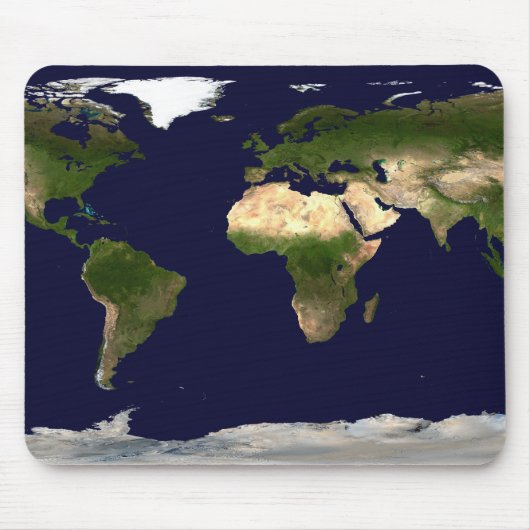 地表面、浅瀬、および陰影の地形図 マウスパッド (正面)