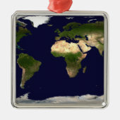 地表面、浅瀬、および陰影の地形図 メタルオーナメント (正面)