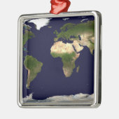 地表面、浅瀬、および陰影の地形図 メタルオーナメント (左)