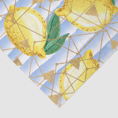 地質パターンとレモンを使用したライトブルー 薄葉紙 (詳細)