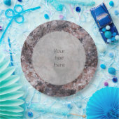 地質ピンキッシュロックテクスチャ任意文字 ペーパープレート (パーティー)