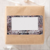 地質ピンクの岩のテクスチャ保存ステッカー ラベル (インサイチュ)