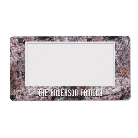 地質ピンクの岩のテクスチャ保存ステッカー ラベル (正面)