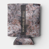 地質ピンクの岩のテクスチャ（名前） 缶クーラー (正面)