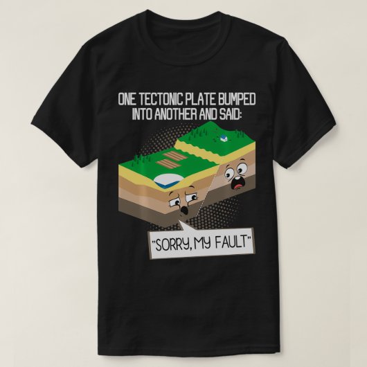 地質プレート地質学地球科学先生セズム Tシャツ (デザイン正面)