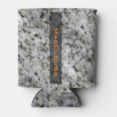 地質ホワイトグラナイトの岩質名のテクスチャ 缶クーラー (正面)