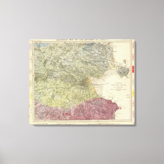 地質図ダブリン キャンバスプリント (正面)