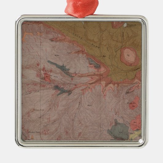 地質図、イエローストーン国立部、ワイオミング3 メタルオーナメント (正面)