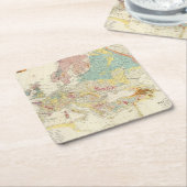 地質地図ヨーロッパ スクエアペーパーコースター (アングル)