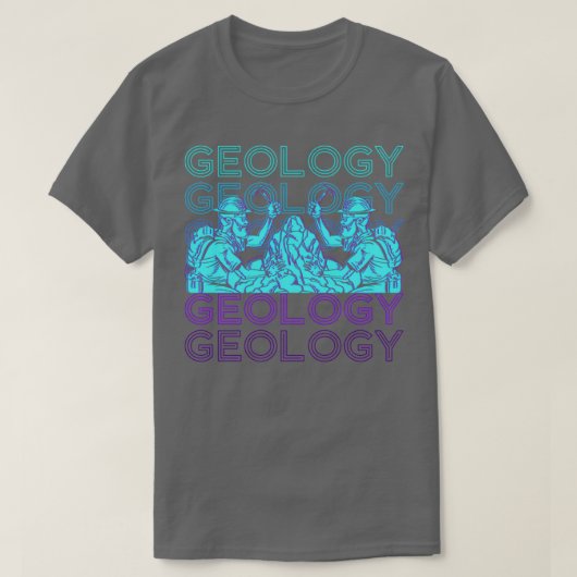 地質地質地質学者レトロ Tシャツ (デザイン正面)