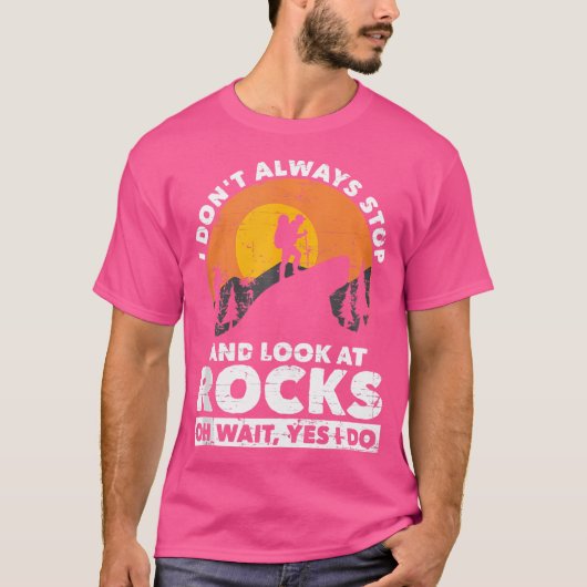 地質学おもしろい学山登り古生物学者 Tシャツ (正面)