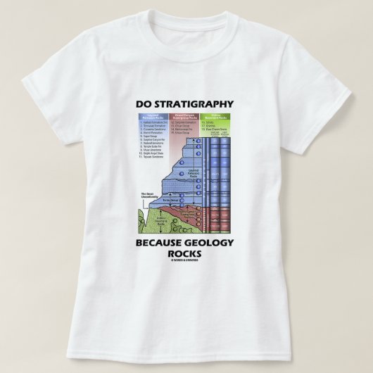 地質学が揺れるので層位学をして下さい Tシャツ (デザイン正面)