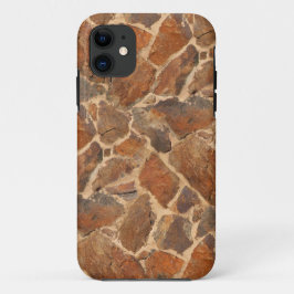 地質学のストーンウォールパターン暖かい金 iPhone 11 ケース