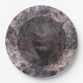 地質学のピンクがかった石の質文字 ペーパープレート (正面)