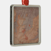 地質学の地図、イエローストーンの国民の部品、ワイオミング2 メタルオーナメント (右)