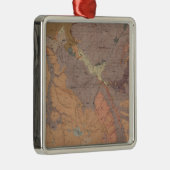 地質学の地図、イエローストーンの国民の部品、ワイオミング メタルオーナメント (右)