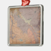 地質学の地図、イエローストーンの国民の部品、ワイオミング メタルオーナメント (左)