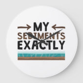 地質学の堆積物 ラージ壁時計 (正面)