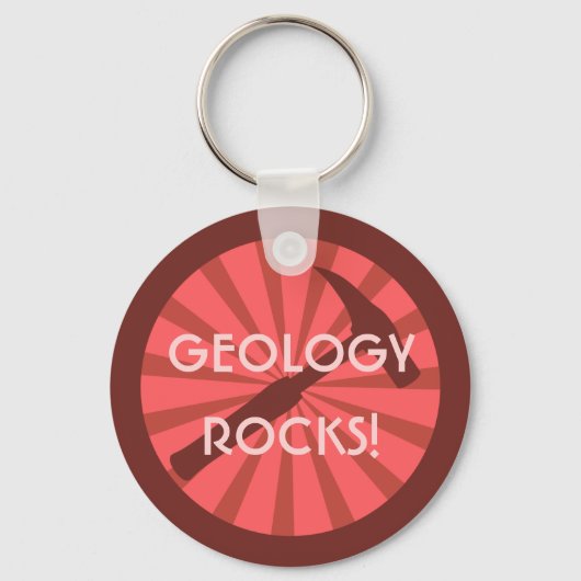 地質学の岩!ハンマーバッジ キーホルダー (正面)