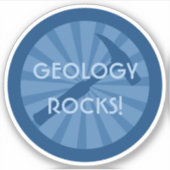 地質学の岩！地質学者ハンマーバッジビニル シール (正面)