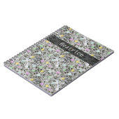 地質学の石の質のパステルは名前に点を打ちます ノートブック (左側)