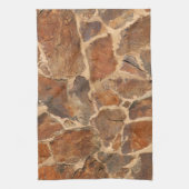 地質学の石塀の構造の写真の暖かい金 キッチンタオル (縦)