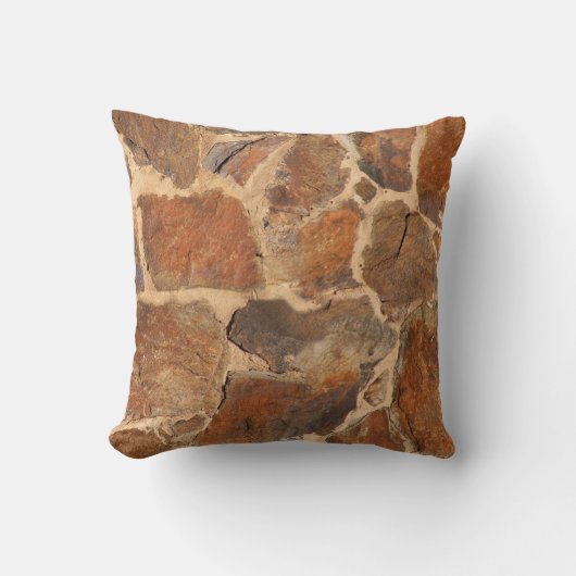 地質学の石塀の構造の写真の暖かい金 クッション (正面)
