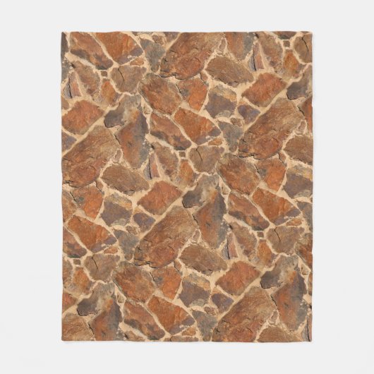 地質学の石塀の構造の写真の暖かい金 フリースブランケット (正面)