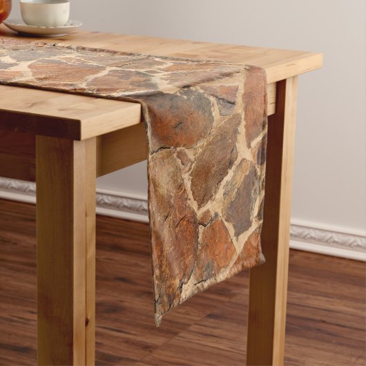 地質学の石塀の構造の写真の暖かい金 ミディアムテーブルランナー (インサイチュ)