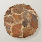 地質学の石塀の構造の写真の暖かい金 ラウンドクッション (裏面)
