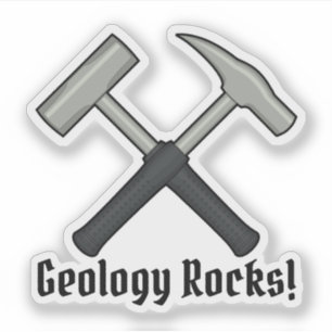 地質学の石!  地質学者のハンマーのロゴのビニール シール