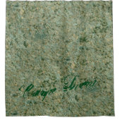 地質学の自然の写真の緑の石の質文字 シャワーカーテン (正面)