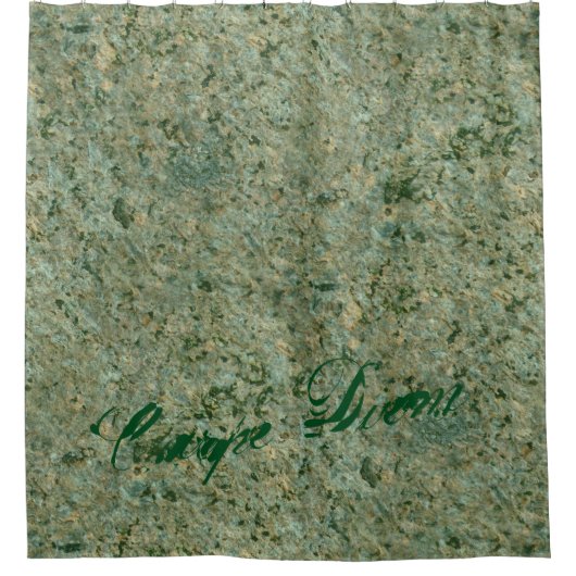 地質学の自然の写真の緑の石の質文字 シャワーカーテン (正面)