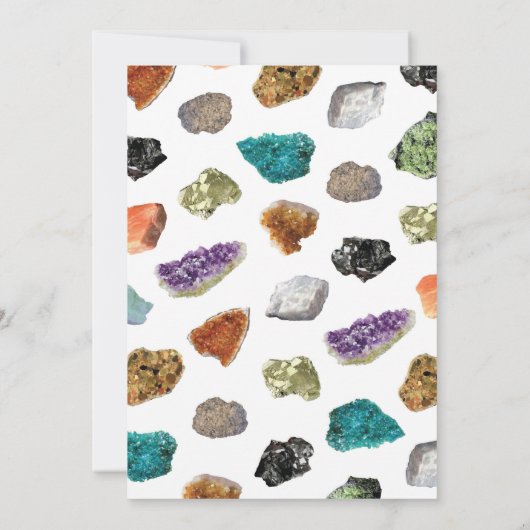 地質学の誕生会は宝石の水晶の招待を揺すります 招待状 (裏面)