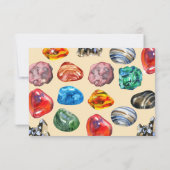 地質学の誕生日パーティーは宝石でいっぱい サンキューカード (裏面)