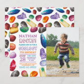 地質学の誕生日パーティー ロック・宝石・クリスタル 写真 招待状 (正面/裏面)