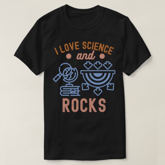 地質学の誕生日、お科学と岩石が大好き Tシャツ (デザイン正面)