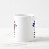 "地質学は最高"アメリカ国旗クロスハンマーロゴ コーヒーマグカップ (中央)