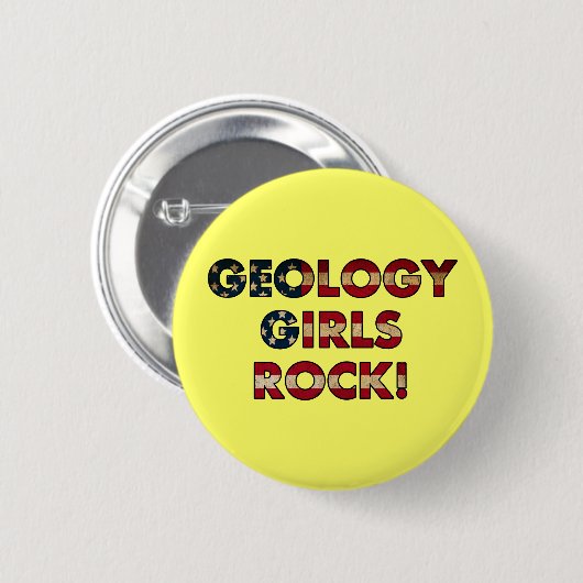 地質学ガールズロック! (アメリカ国旗) 缶バッジ (正面&裏面)