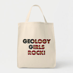 地質学ガールズロック!(米国国旗) トートバッグ