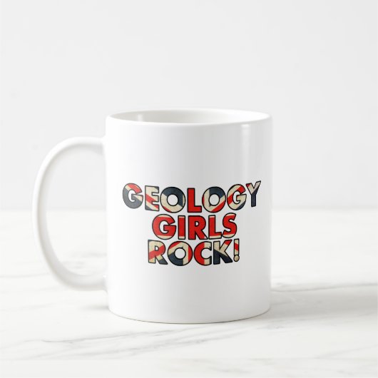 地質学ガールズロック！（英国旗） コーヒーマグカップ (左)