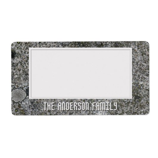 地質学グレー花崗岩ロックテクスチャ保存ステッカー ラベル (正面)